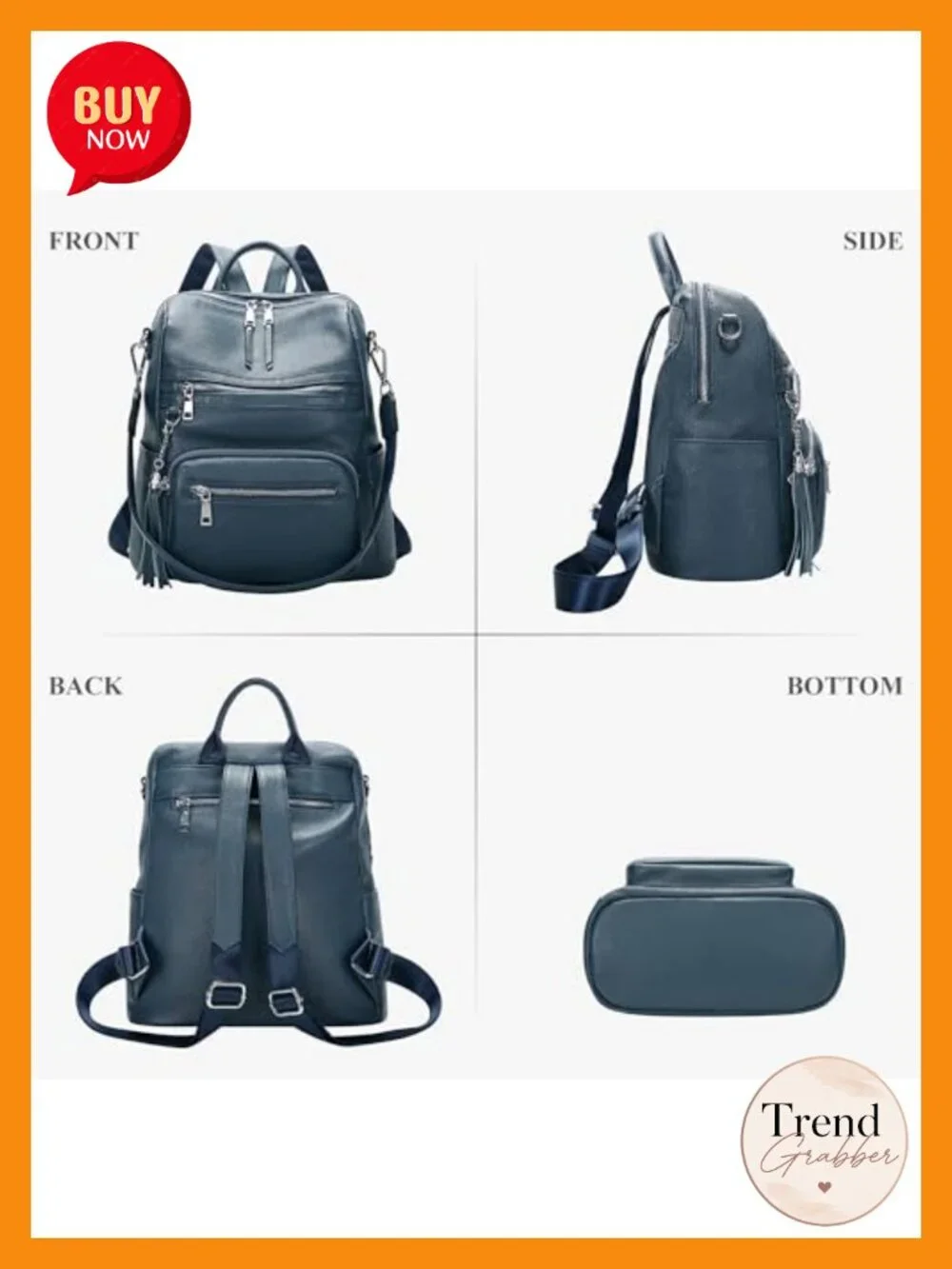 Genuine Leather Backpack for Women Large Soft Laptop Daypack Travel